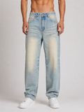 SUN FADE RAW HEM DENIM JEANS