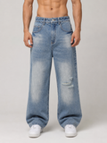 VINTAGE WASH DISTRESSED DENIM JEANS