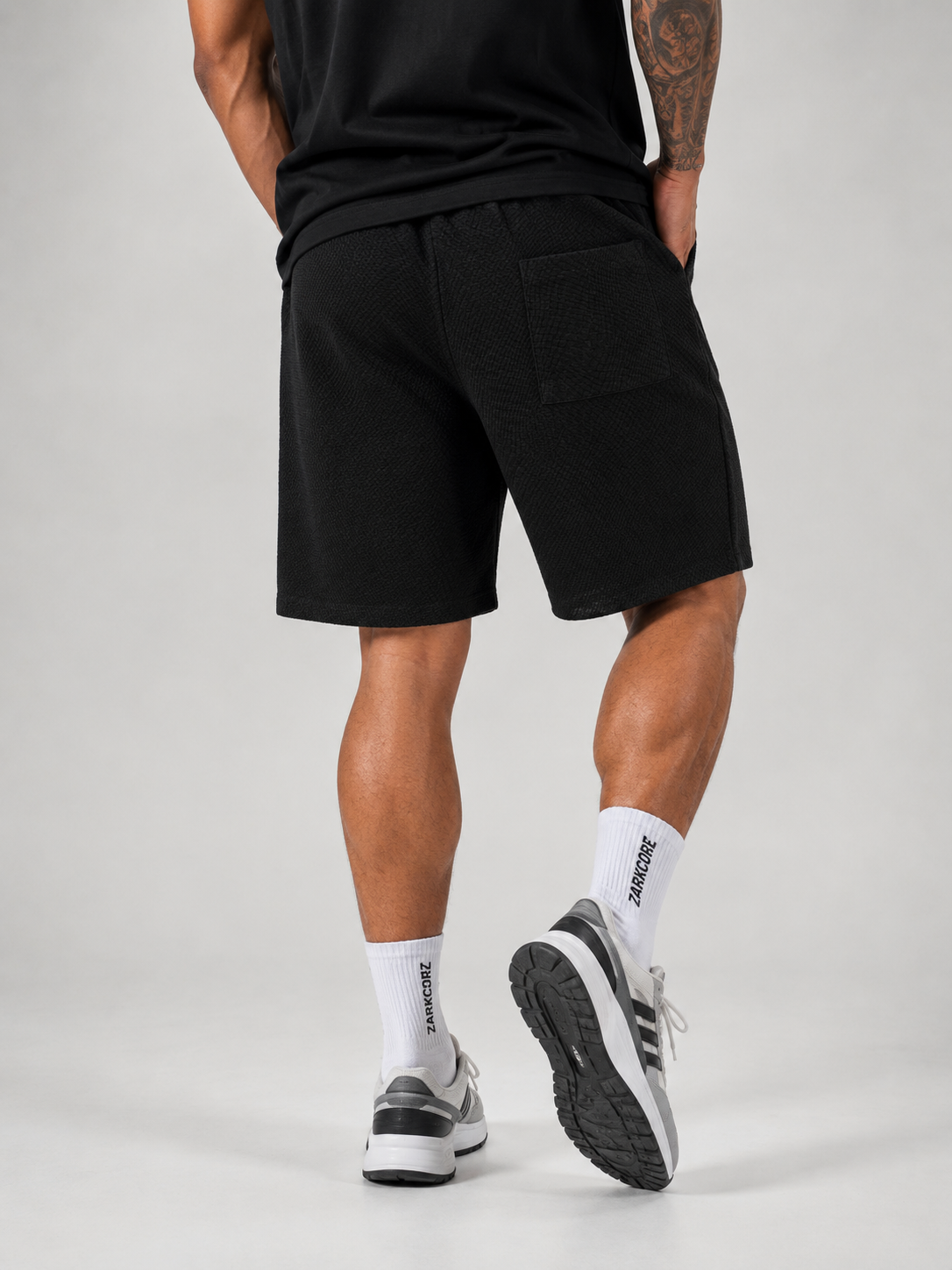 MINERAL WASH WAFFLE KNIT SHORTS