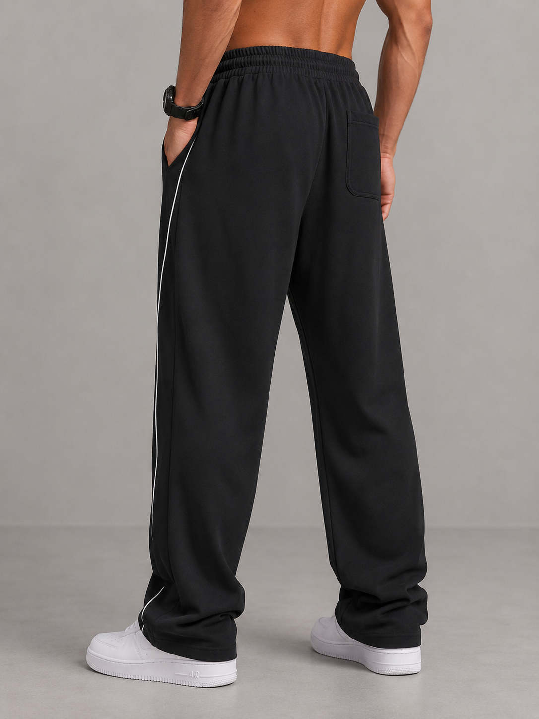 REFLECTION STRIPED STRAIGHT-LEG SWEATPANTS