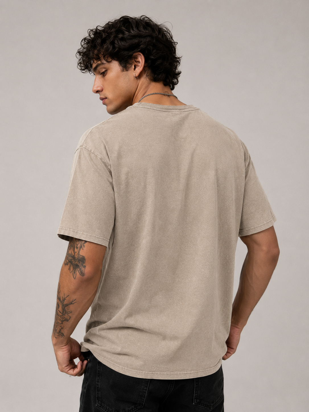 SNOW WASHED OVERSIZED COTTON T-SHIRT
