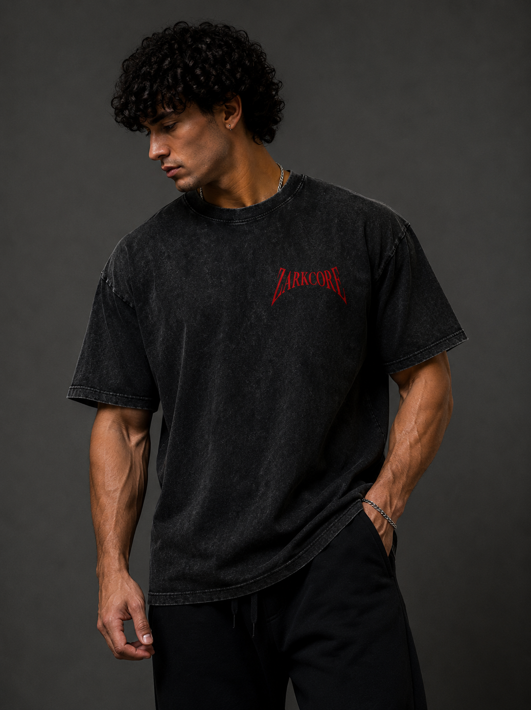 SNOW WASHED OVERSIZED COTTON T-SHIRT