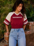 WOMEN'S COLOR BLOCK RUCHED T-SHIRT