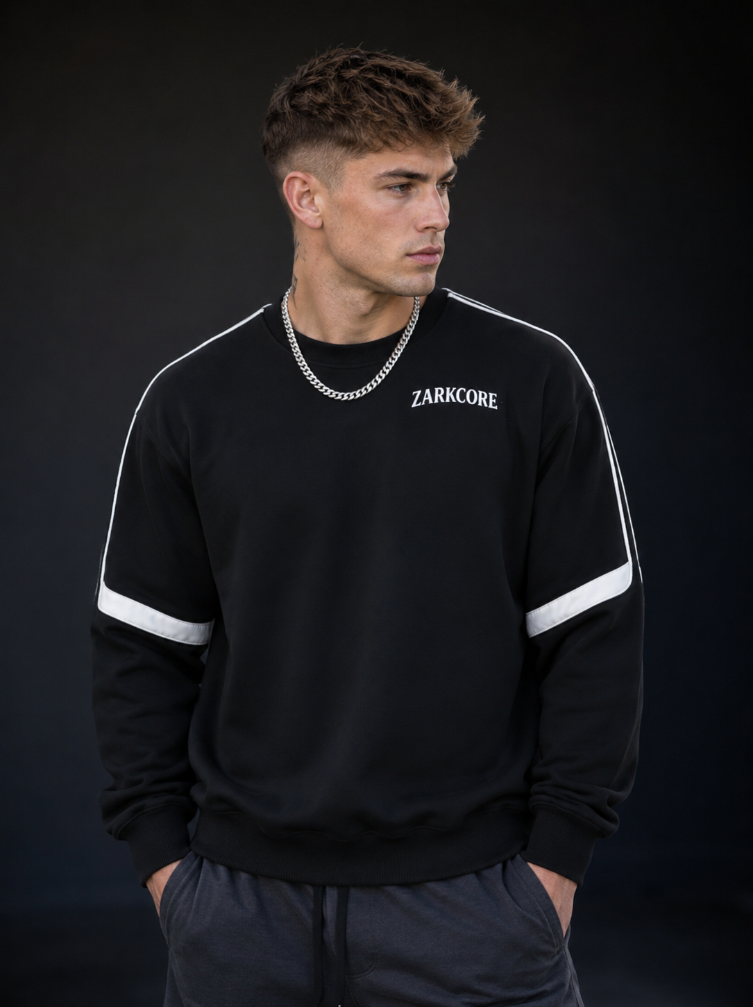 OVERSIZED CREWNECK TAPED SWEATSHIRT