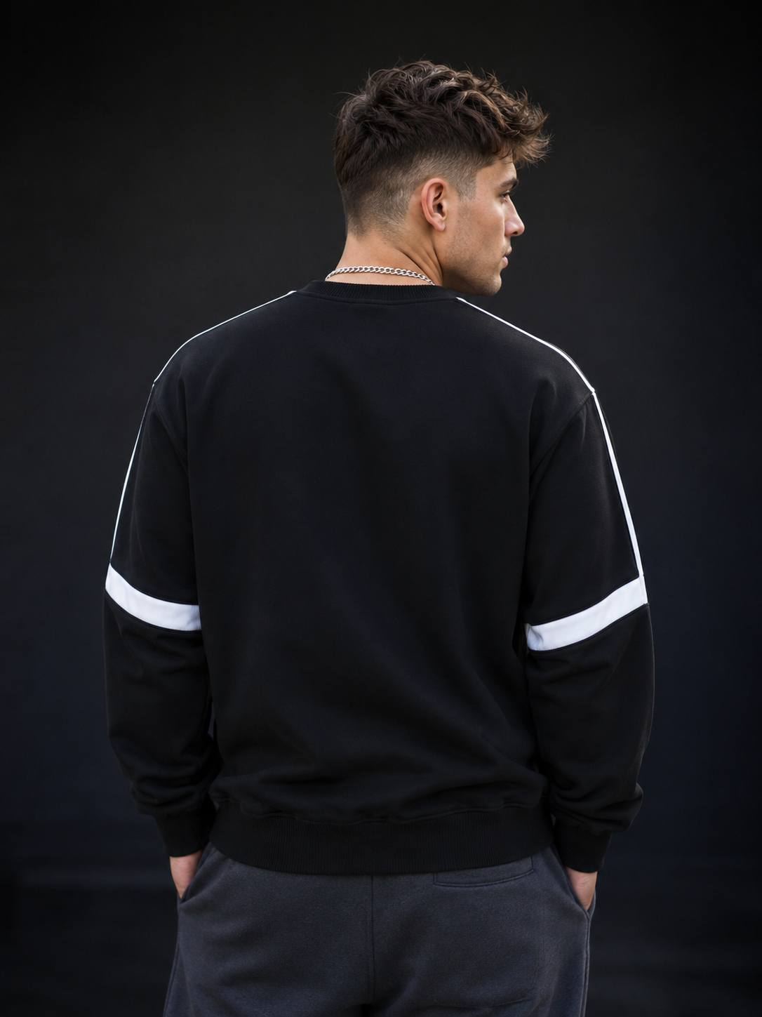 OVERSIZED CREWNECK TAPED SWEATSHIRT