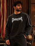MINERAL WASH PIPING RAW HEM SWEATSHIRT