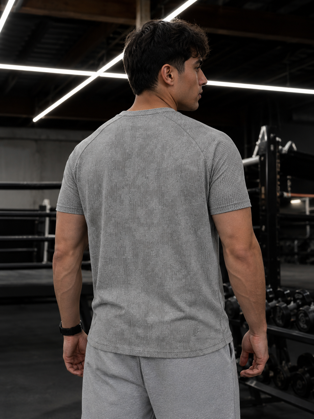 MEN'S JACQUARD SLIM MESH T-SHIRT