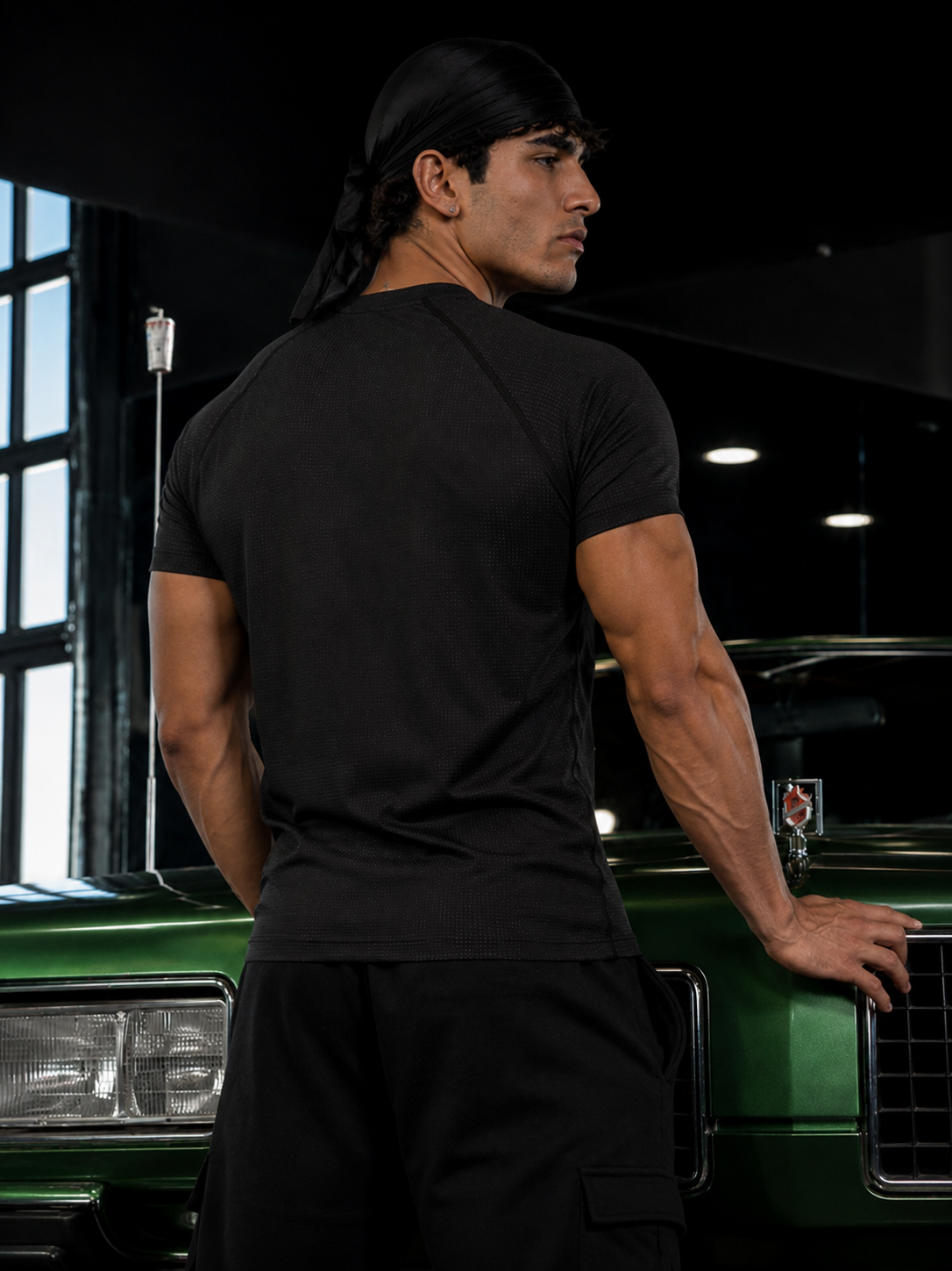 MEN'S JACQUARD SLIM MESH T-SHIRT