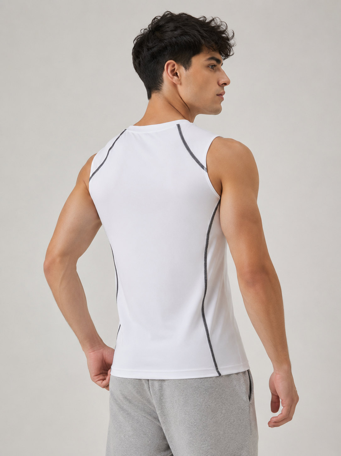MEN'S SLIM-FIT TOPSTITCH TANK TOP