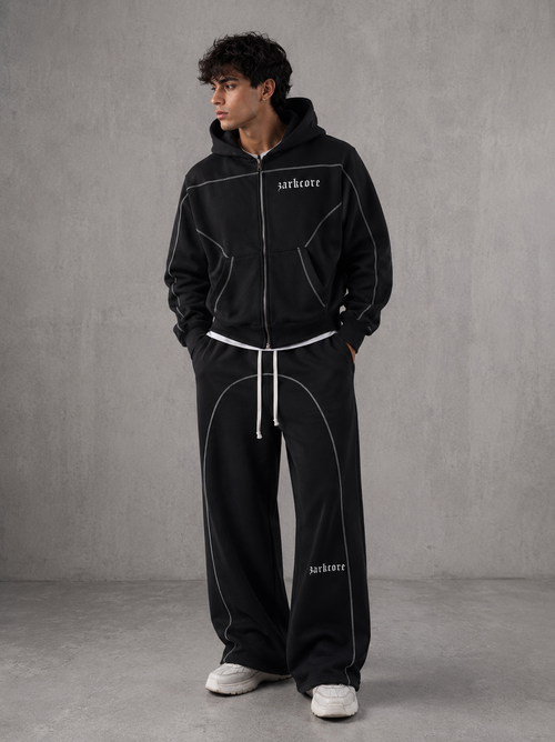 CONTRAST-STITCHED FLEECE SWEATPANTS