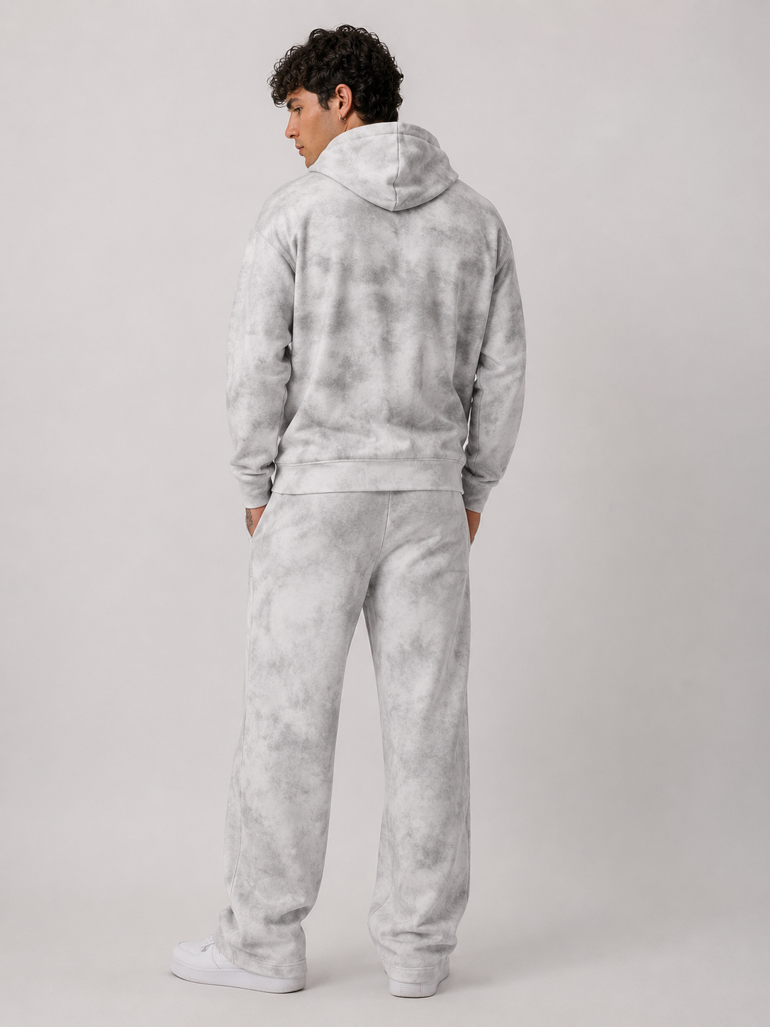 DIRTY WASHED ZIP-UP FLEECE HOODIE