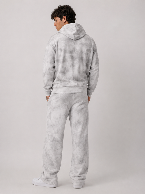 DIRTY WASHED ZIP-UP FLEECE HOODIE