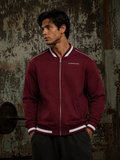 CONTRAST PIPING ZIP BOMBER JACKET