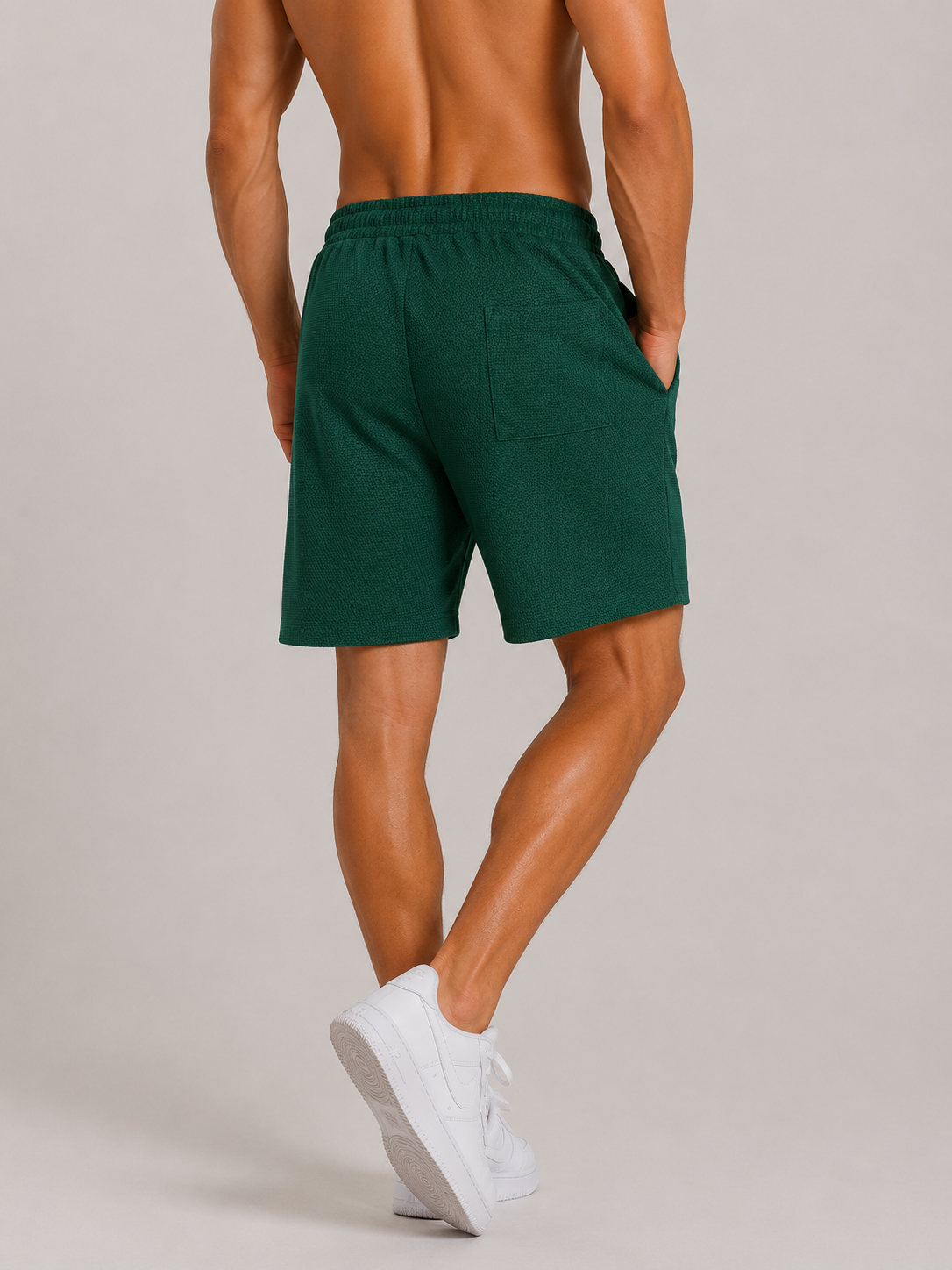 MINERAL WASH WAFFLE KNIT SHORTS