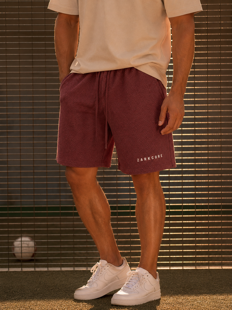 MINERAL WASH WAFFLE KNIT SHORTS