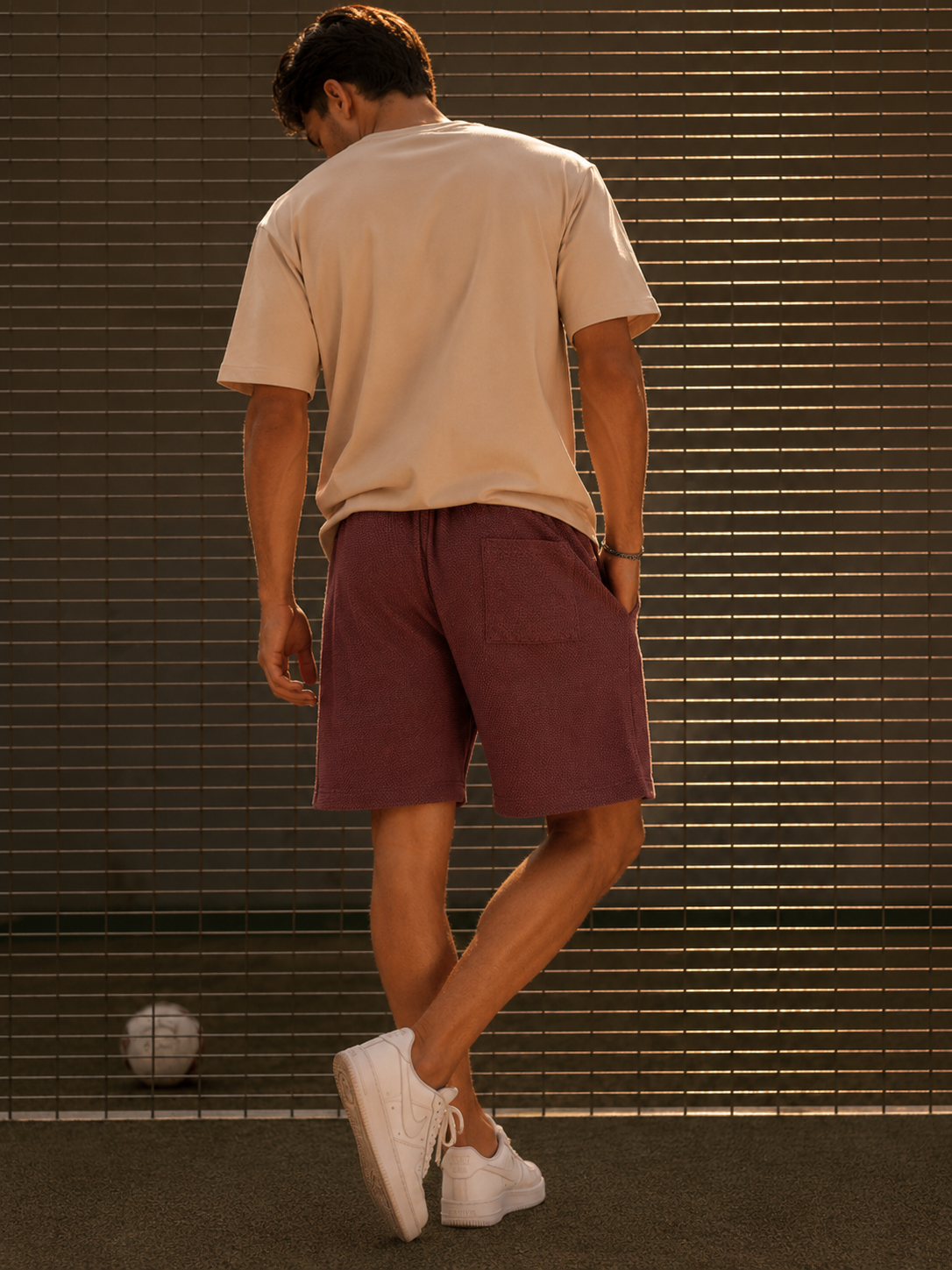 MINERAL WASH WAFFLE KNIT SHORTS