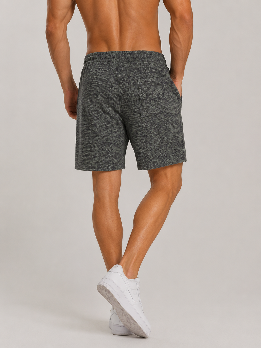 MINERAL WASH WAFFLE KNIT SHORTS