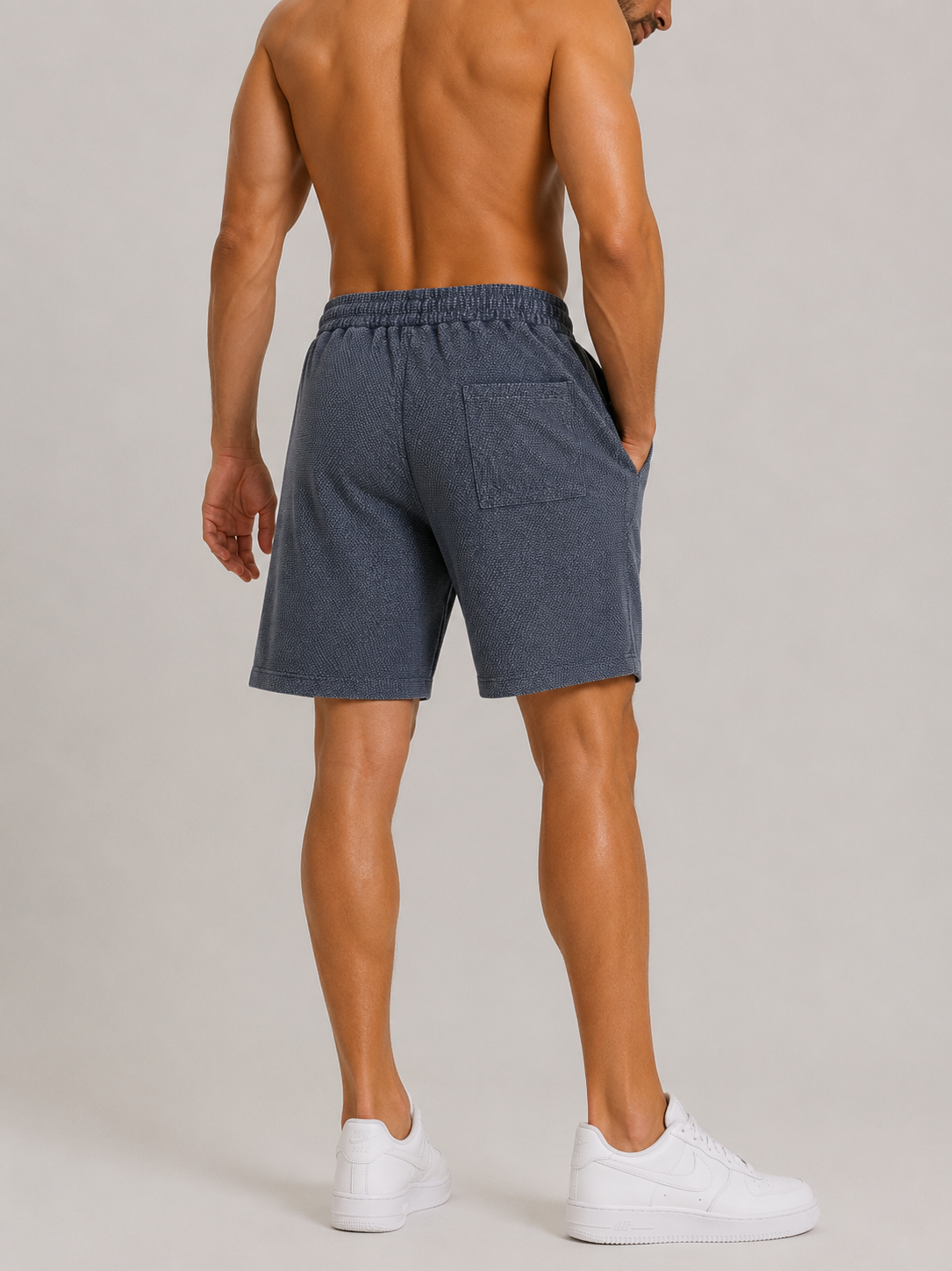 MINERAL WASH WAFFLE KNIT SHORTS