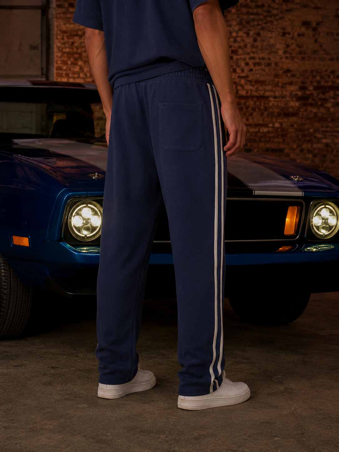 CONTRAST SIDE-STRIPE STRAIGHT-LEG PANTS