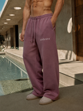 FRAYED ENZYME WASHED FLEECE SWEATPANTS