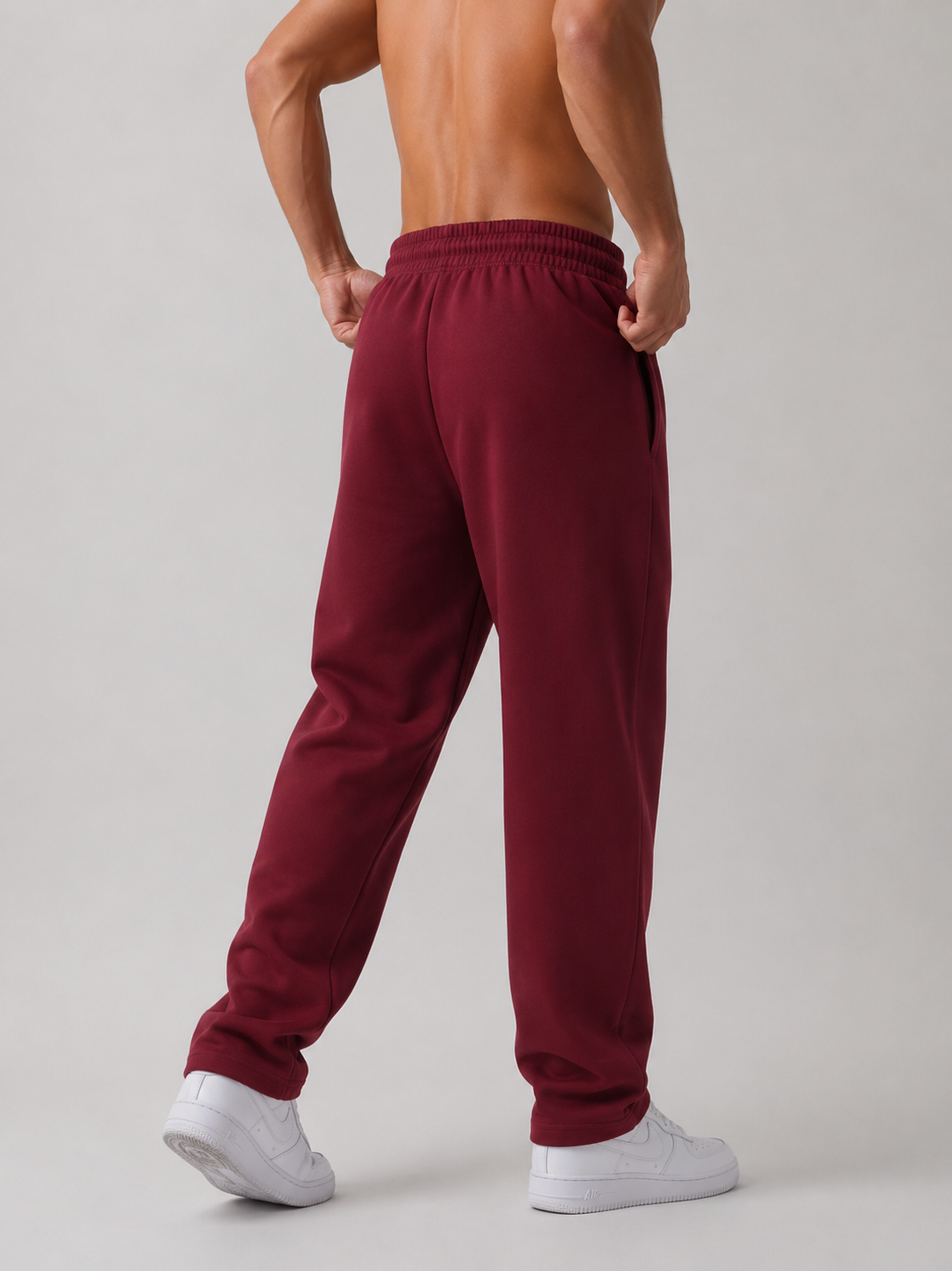 SOLID COLOR STRAIGHT-LEG SWEATPANTS