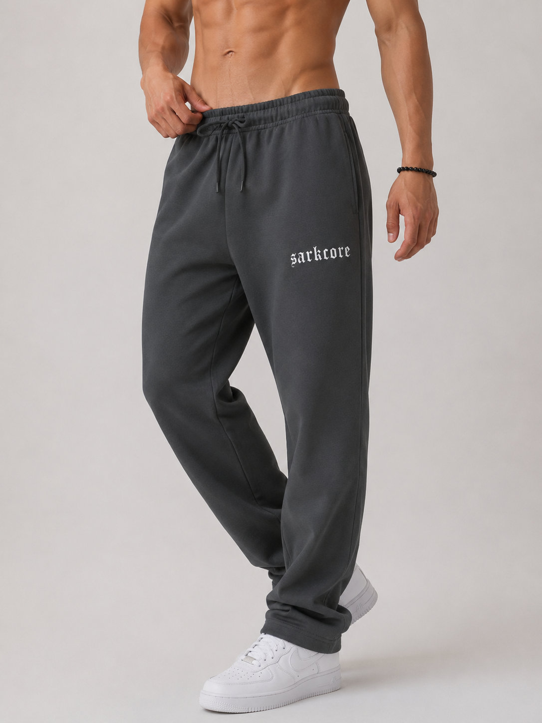 SOLID COLOR STRAIGHT-LEG SWEATPANTS