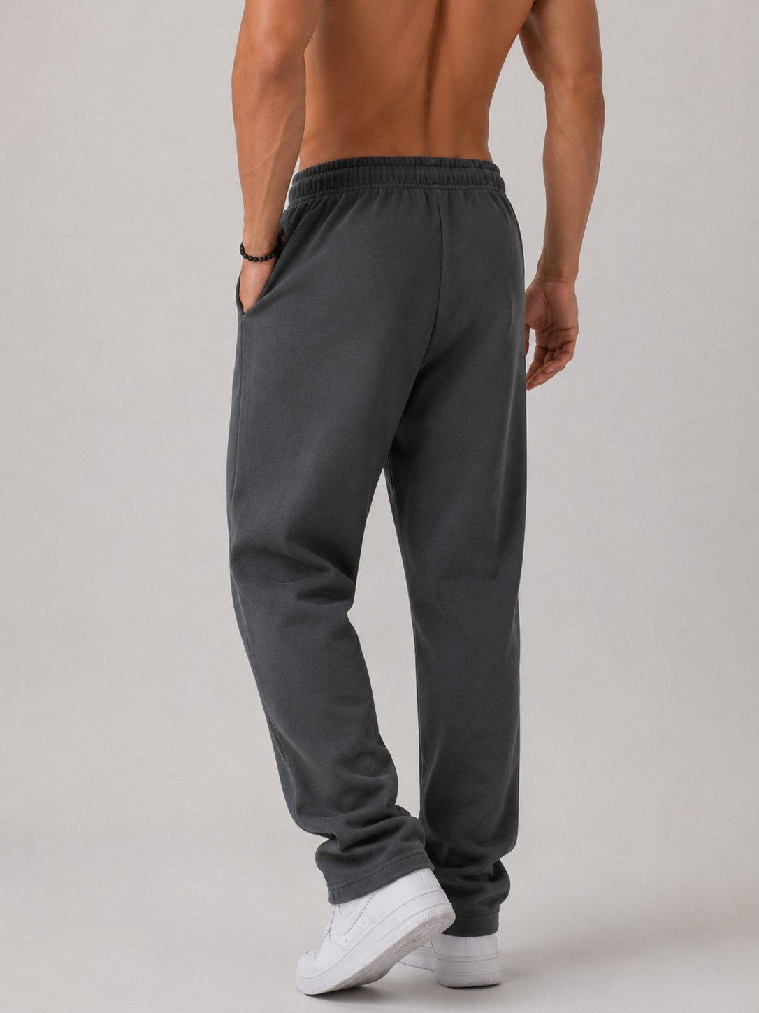 SOLID COLOR STRAIGHT-LEG SWEATPANTS