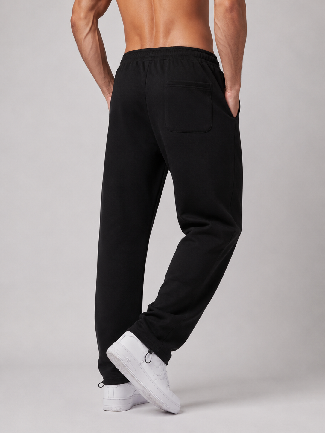 ESSENTIAL DRAWSTRING STRAIGHT-LEG SWEATPANTS