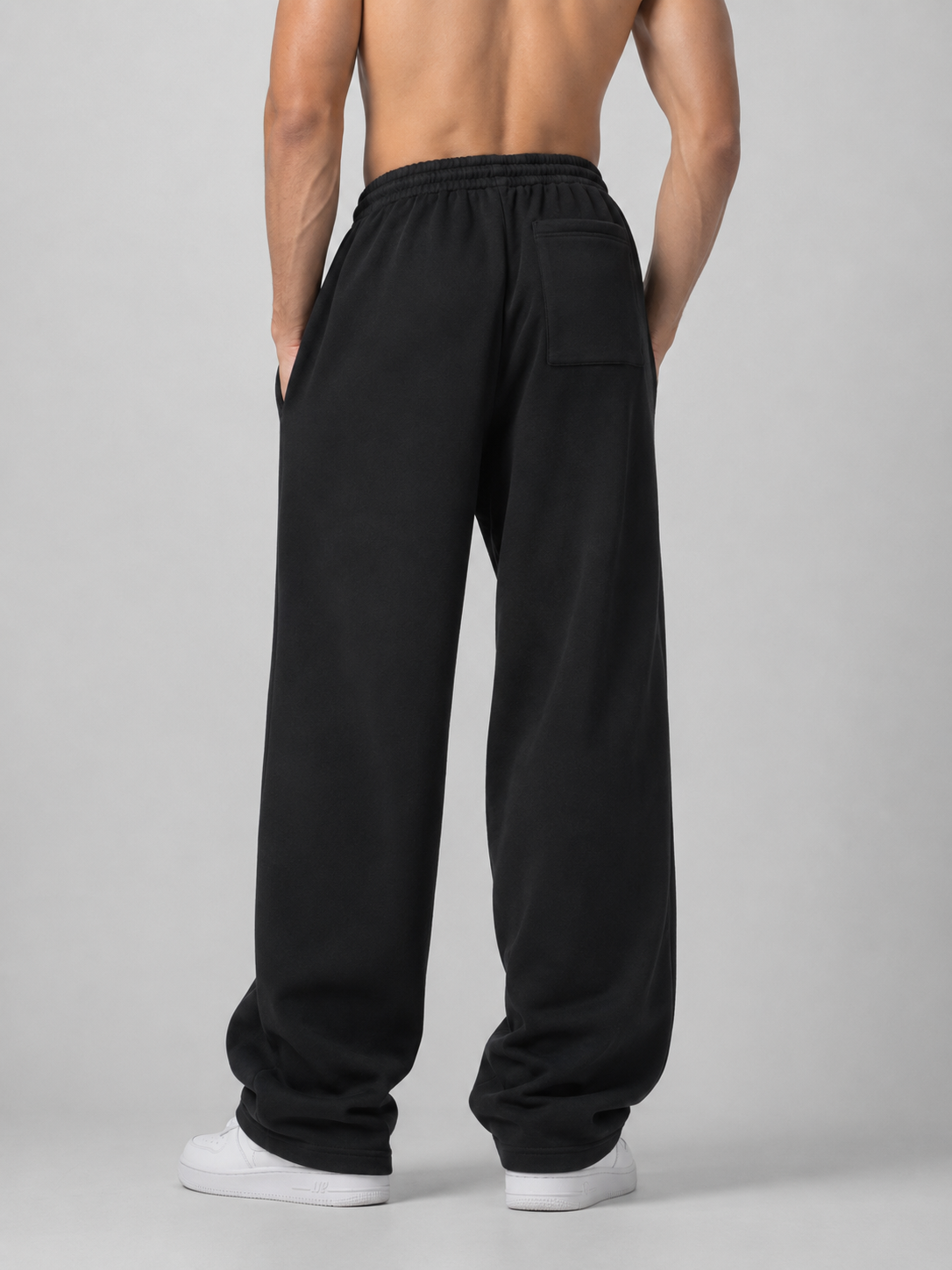 FLEECE DRAWSTRING STRAIGHT-LEG SWEATPANTS
