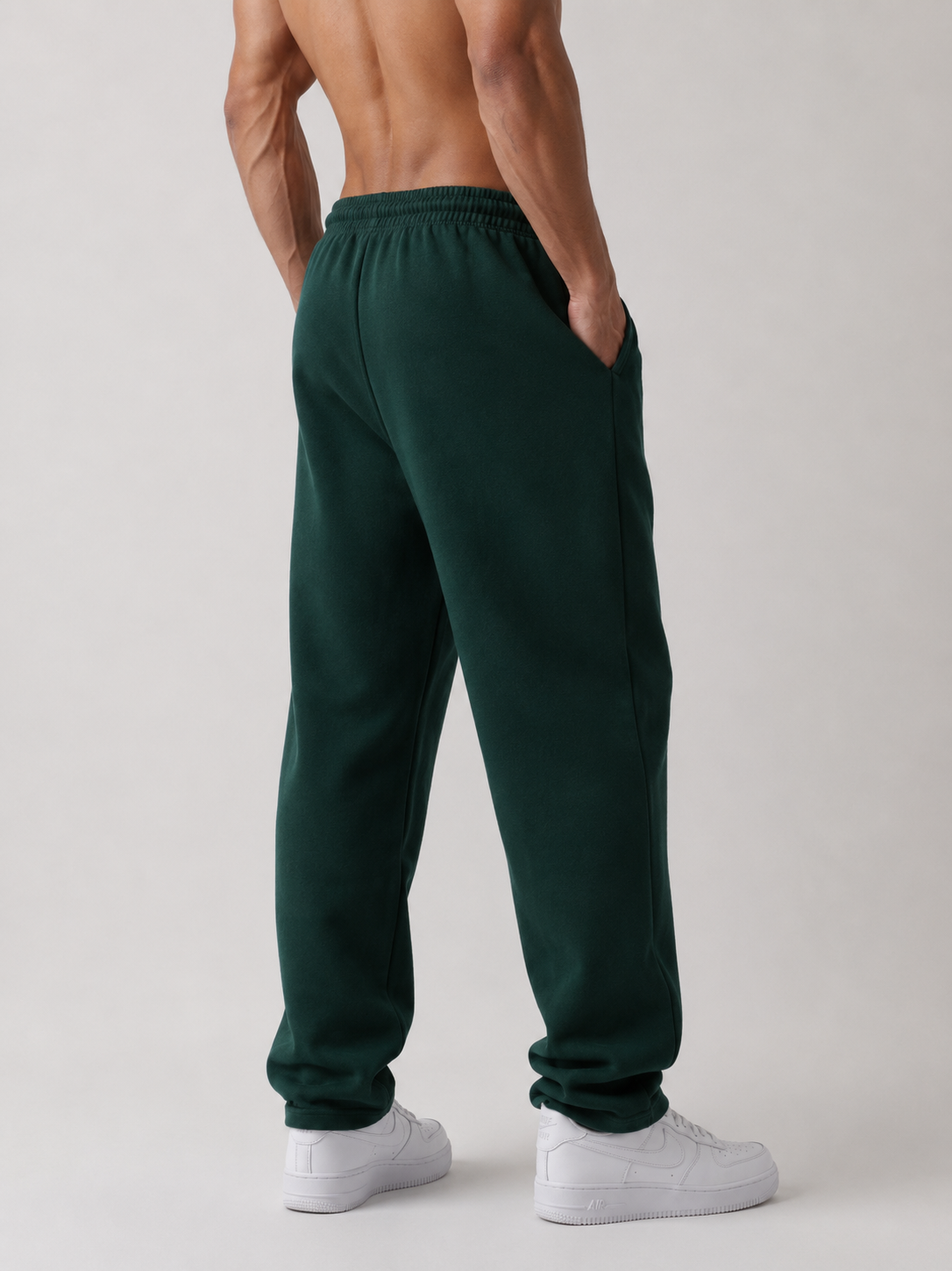 SOLID COLOR STRAIGHT-LEG SWEATPANTS