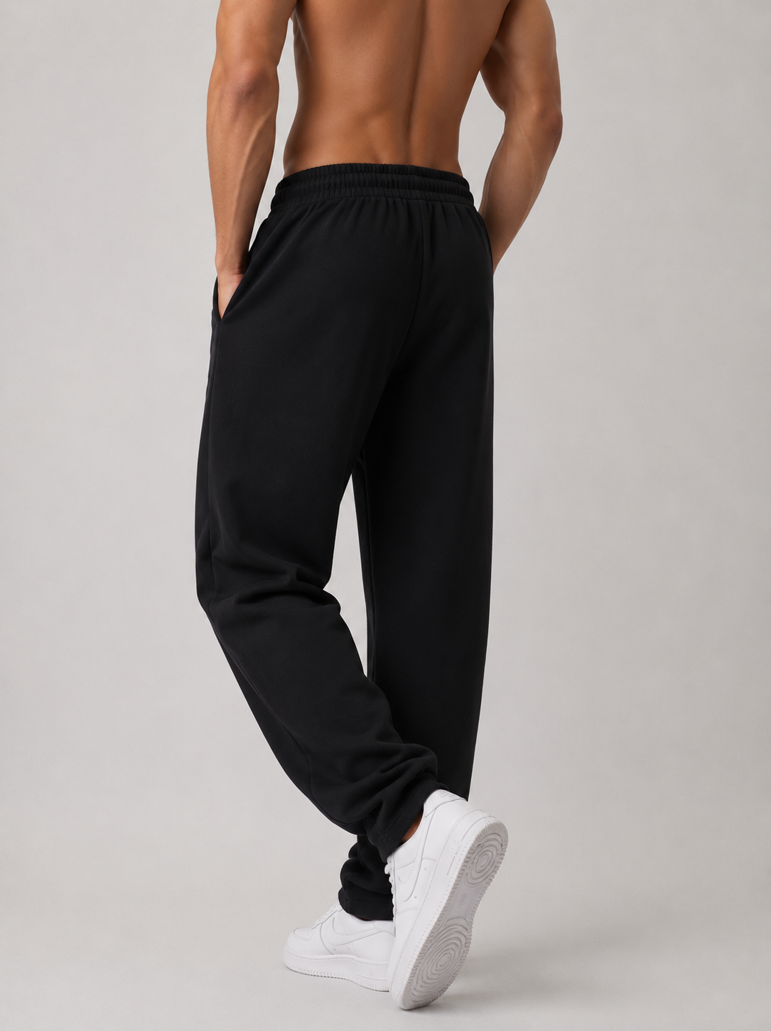 SOLID COLOR STRAIGHT-LEG SWEATPANTS
